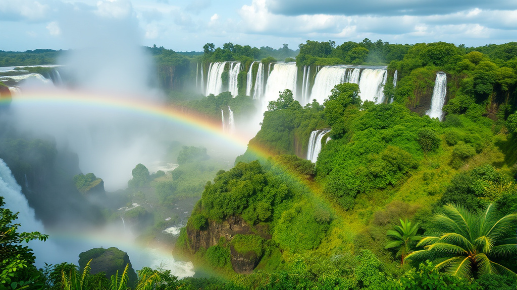 Cataratas del Iguazú con niebla y vegetación subtropical