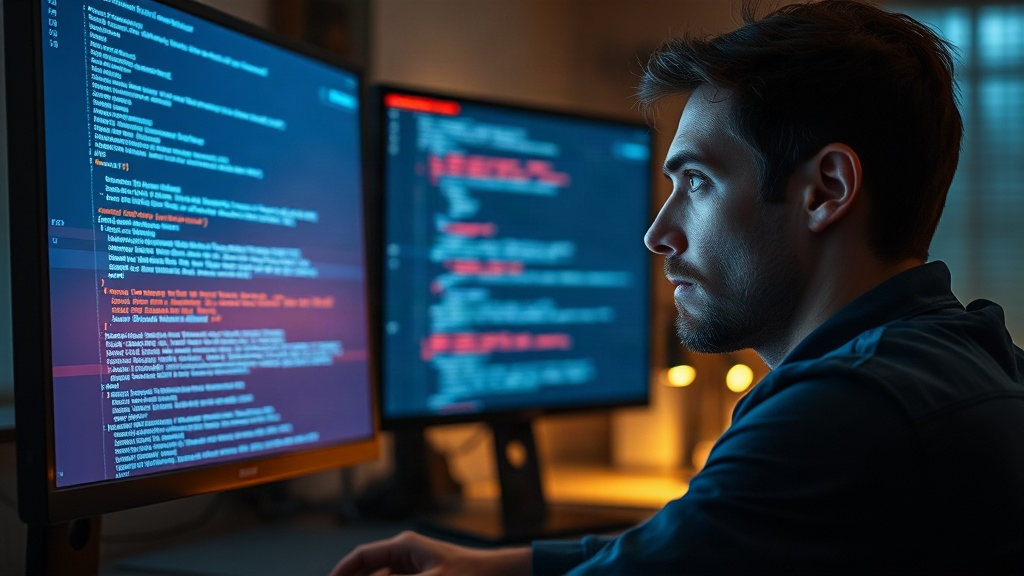 Programador revisando el código generado por una IA antes de ejecutarlo