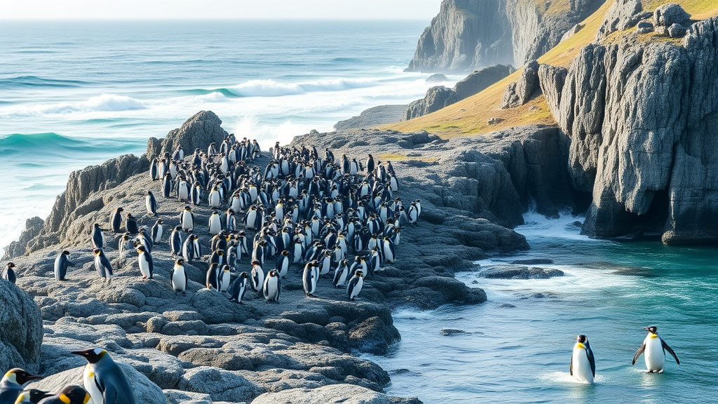 Pingüinos en la costa atlántica patagónica durante un viaje por la Ruta 3