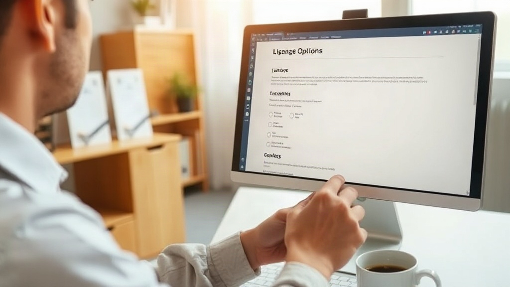 Persona revisando las condiciones de uso de imágenes generadas con IA en una computadora
