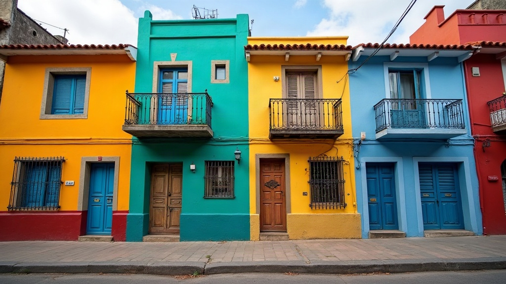 Casas coloridas del Caminito en el barrio de La Boca