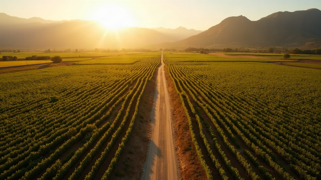 Viñedos de la Ruta del Vino Argentina con la cordillera de los Andes de fondo